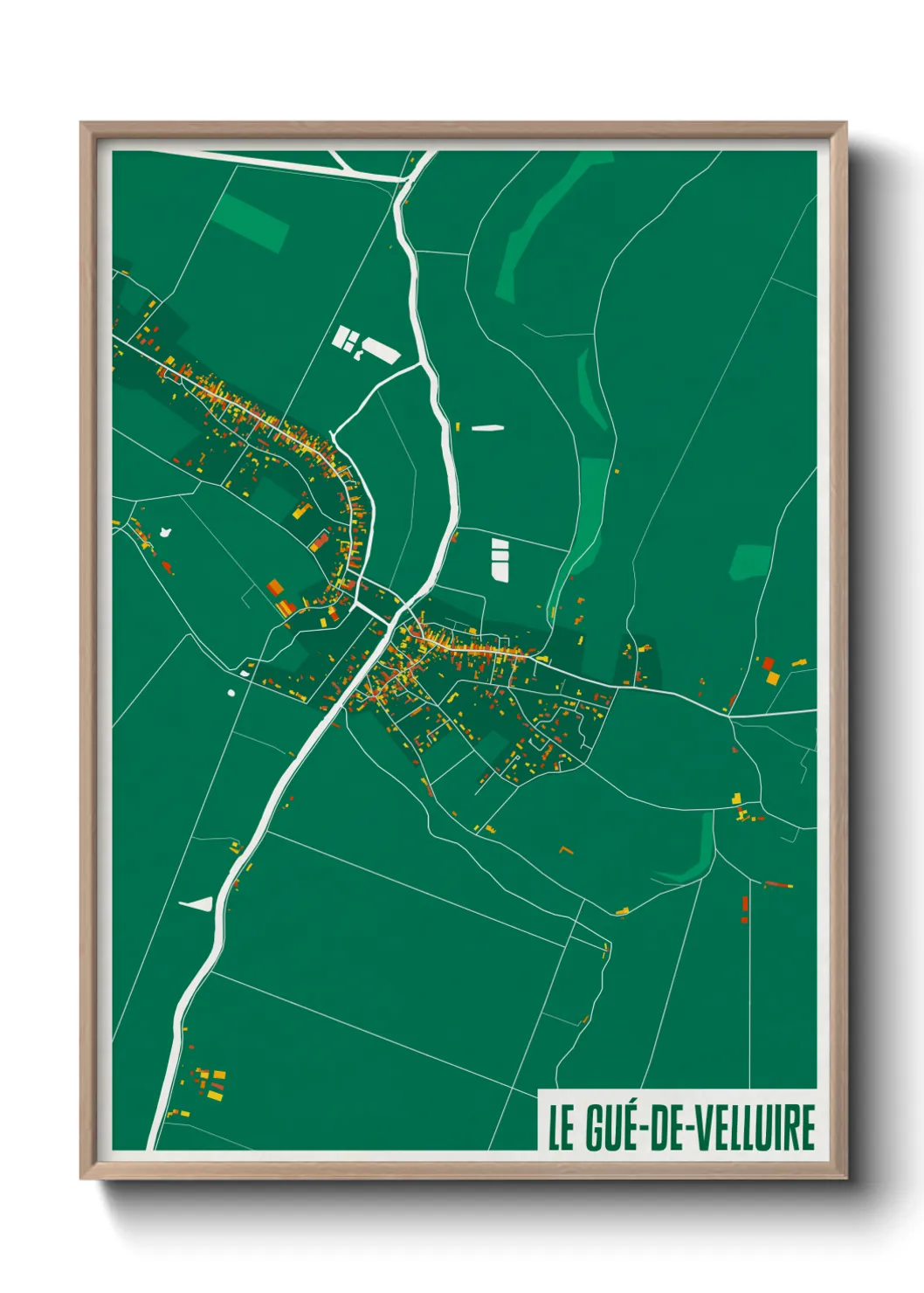 Une affiche de carte sur Le Gué-de-Velluire
