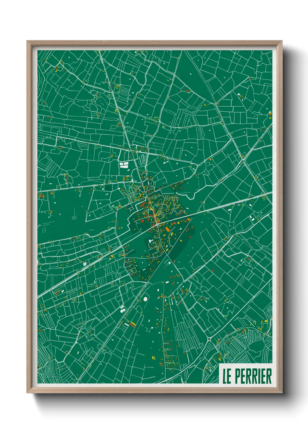 Une affiche de carte sur Le Perrier