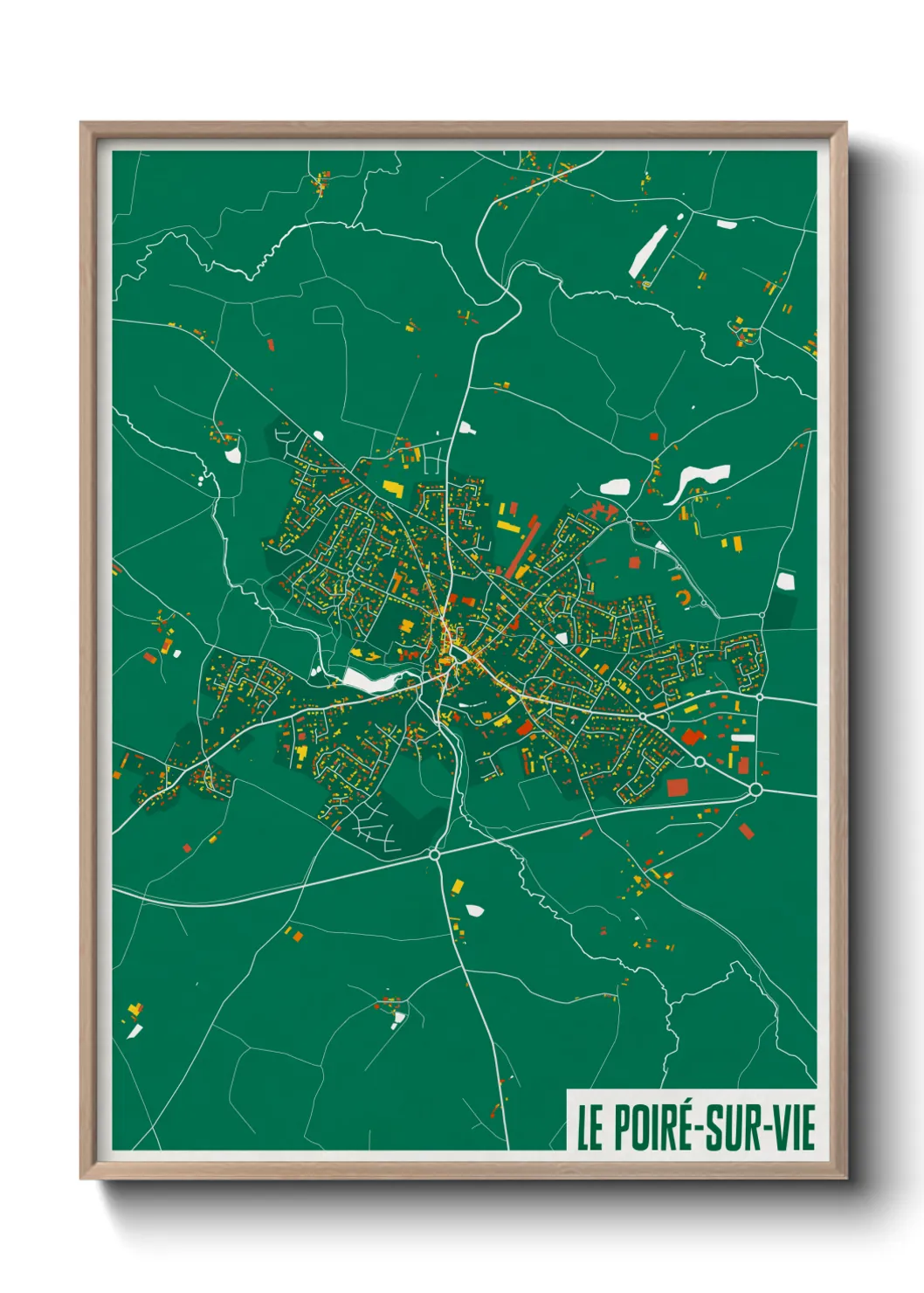 Une affiche de carte sur Le Poiré-sur-Vie