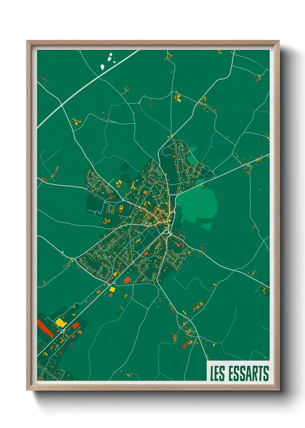 Une affiche de carte sur Les Essarts