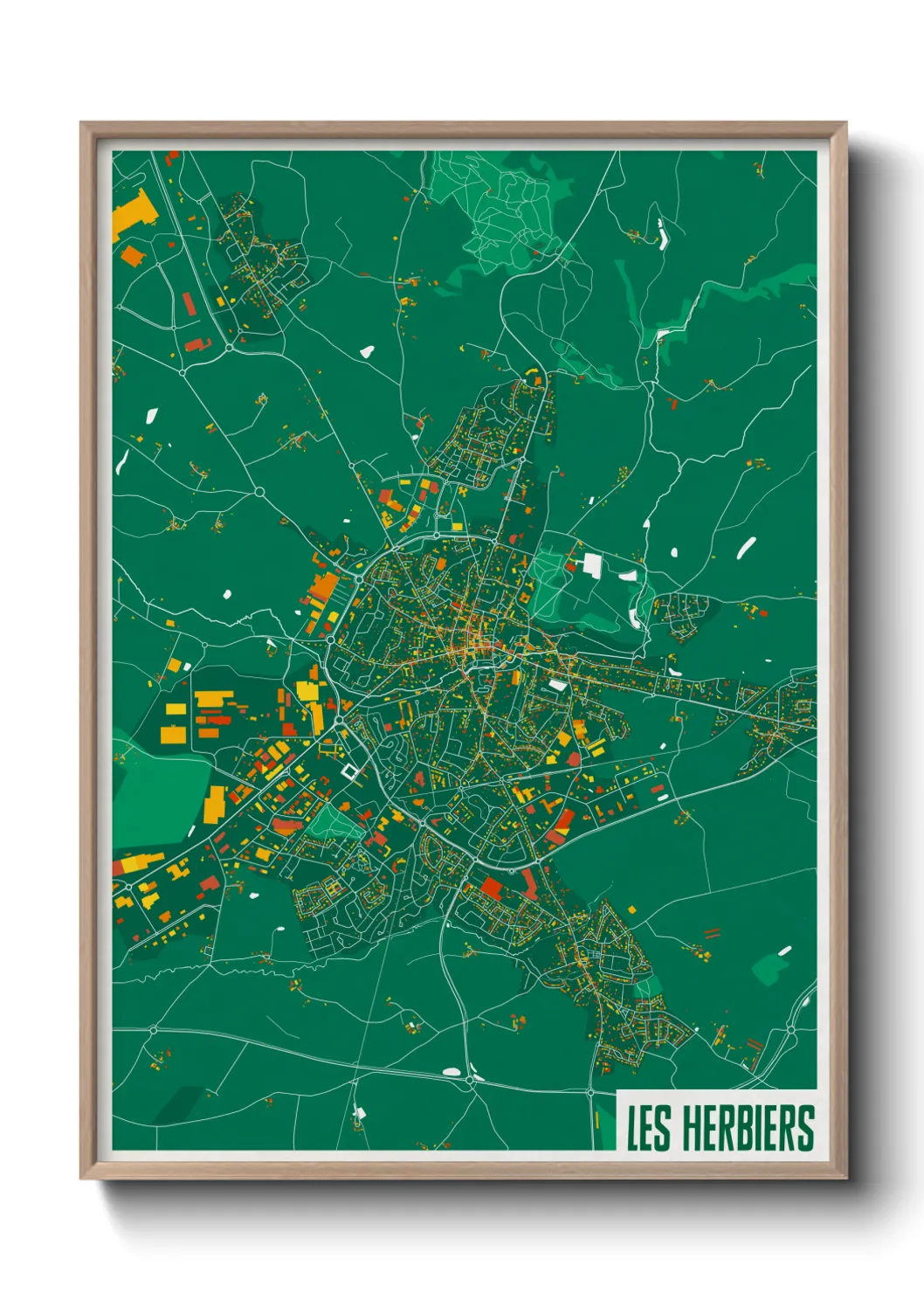 Une affiche de carte sur Les Herbiers