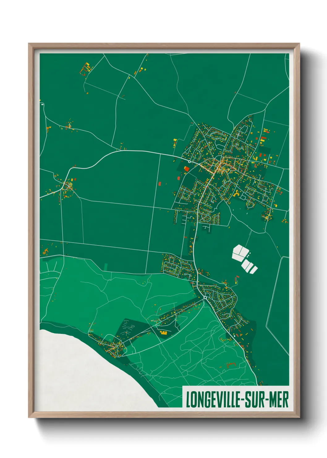Une affiche de carte sur Longeville-sur-Mer