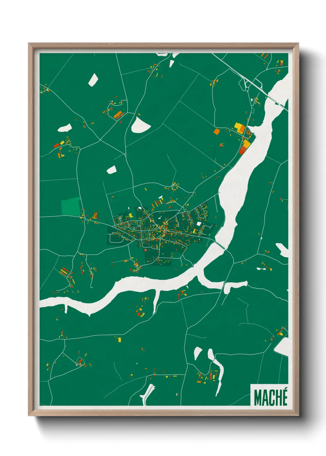 Une affiche de carte sur Maché