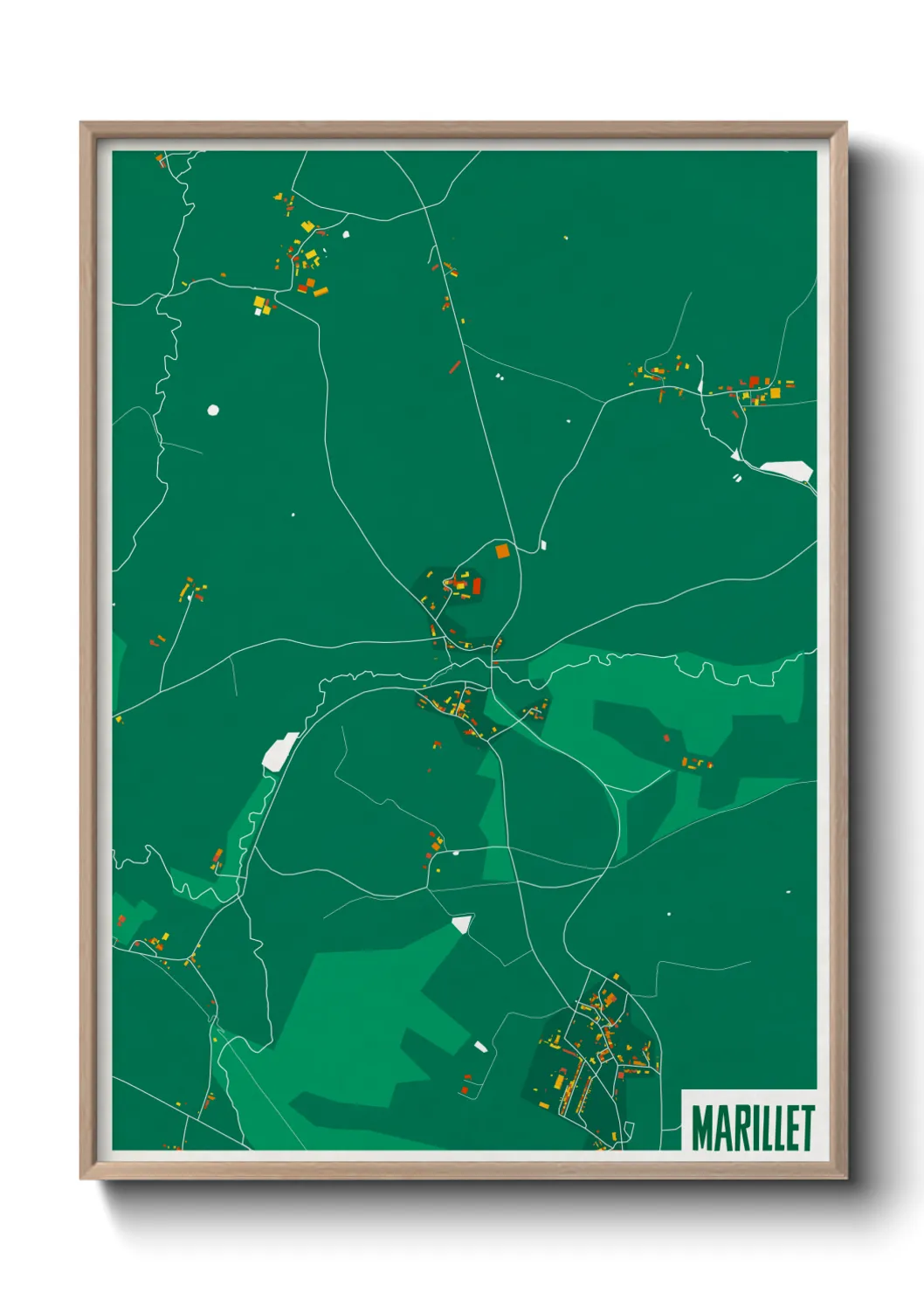Une affiche de carte sur Marillet