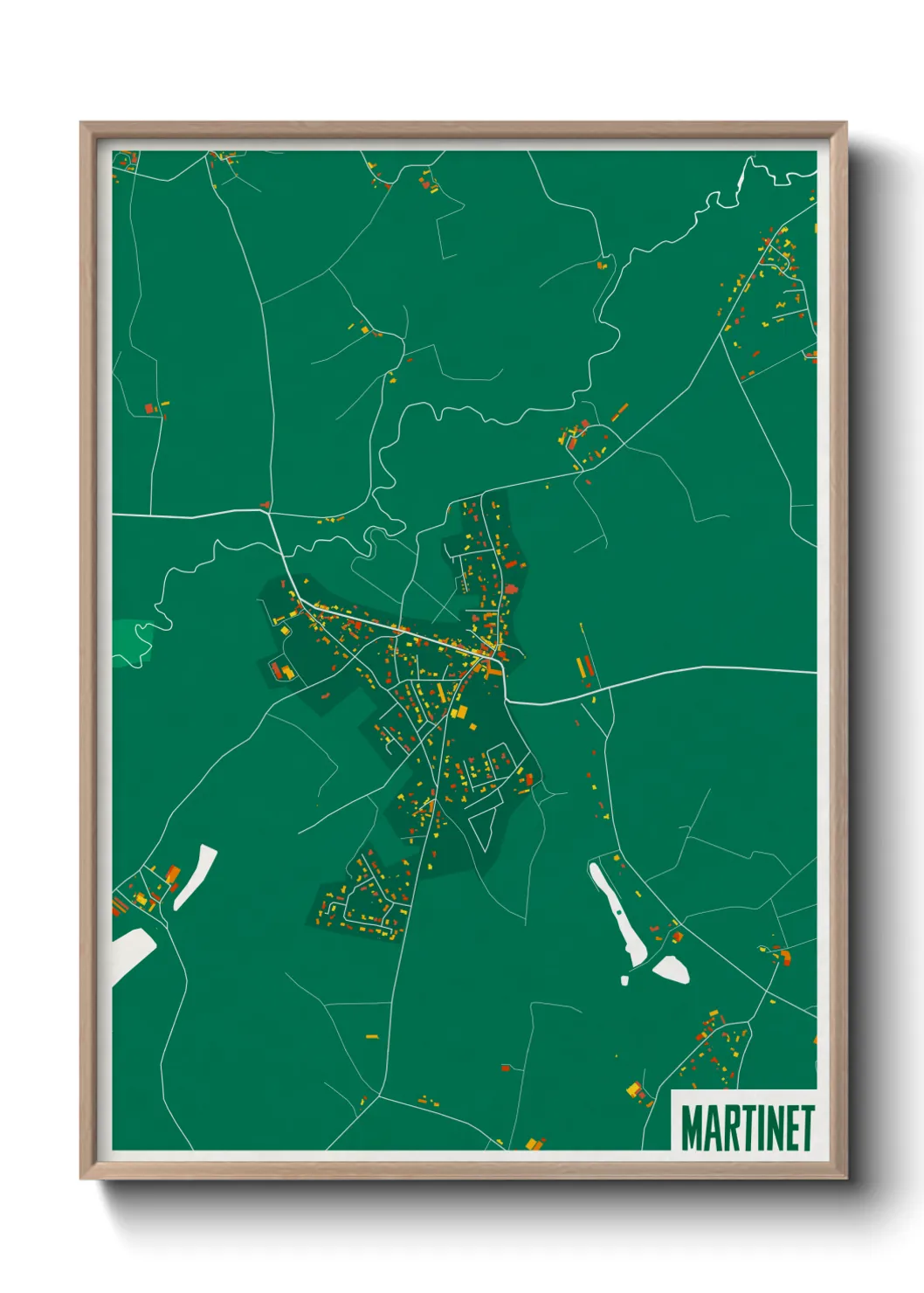 Une affiche de carte sur Martinet