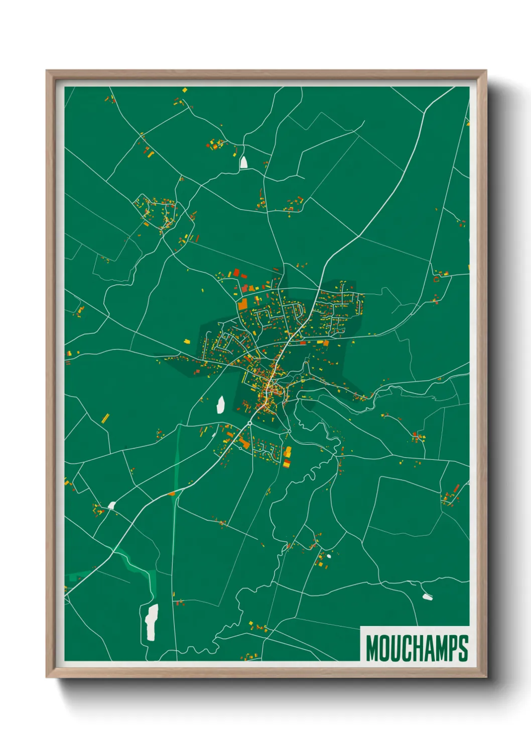 Une affiche de carte sur Mouchamps