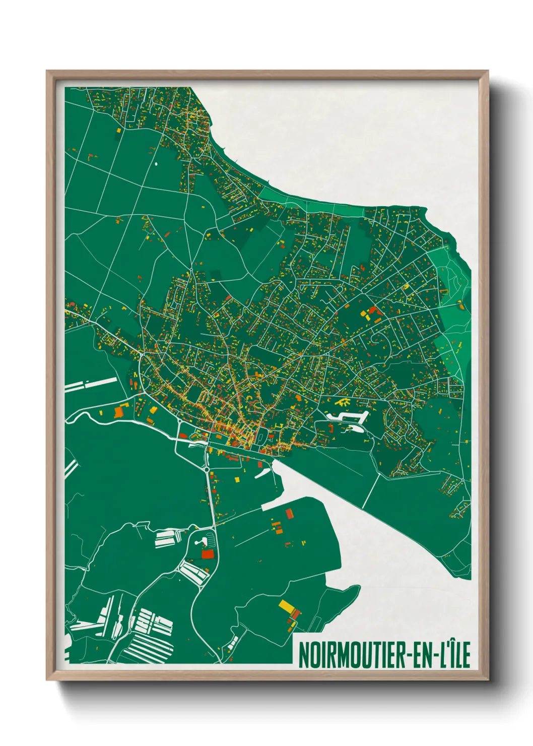 Une affiche de carte sur Noirmoutier-en-l'Île