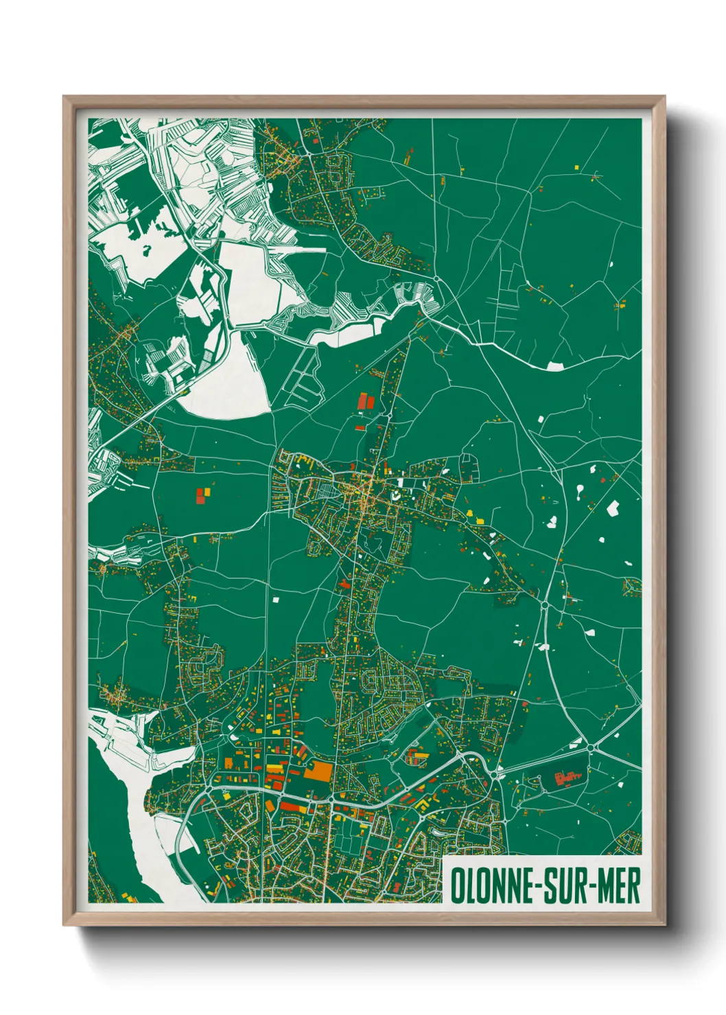 Une affiche de carte sur Olonne-sur-Mer
