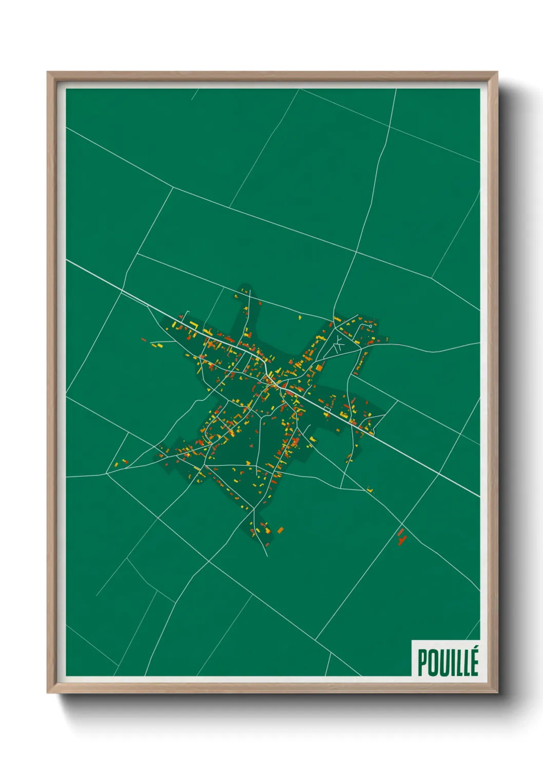 Une affiche de carte sur Pouillé