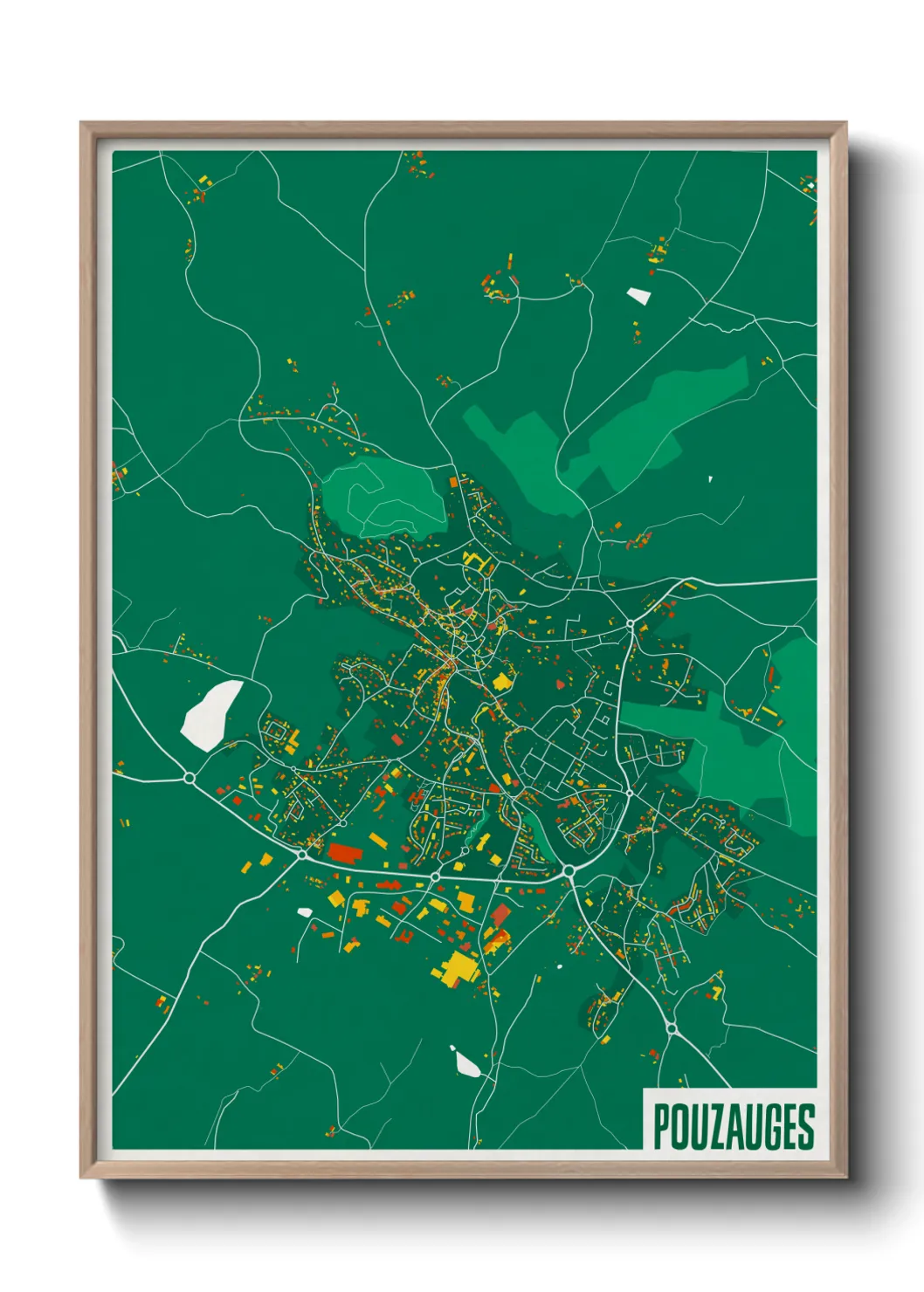 Une affiche de carte sur Pouzauges