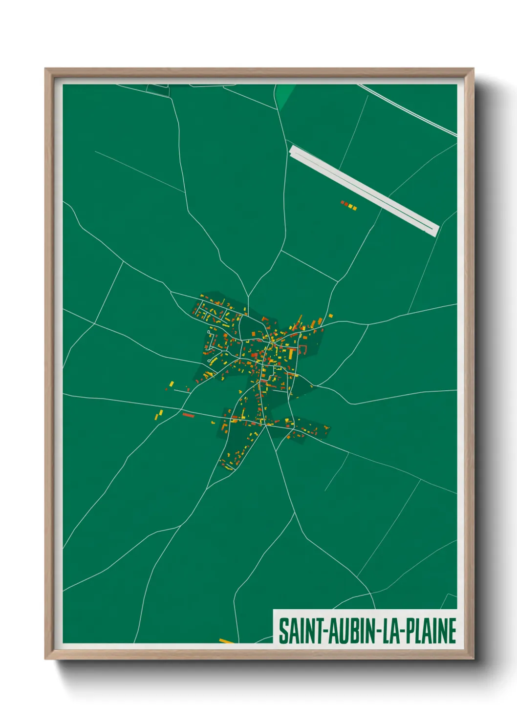 Une affiche de carte sur Saint-Aubin-la-Plaine