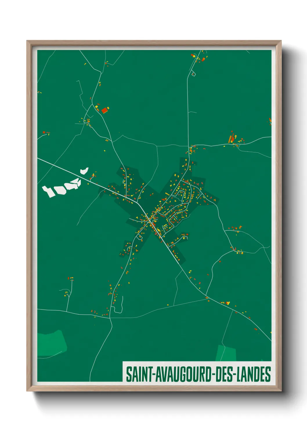 Une affiche de carte sur Saint-Avaugourd-des-Landes