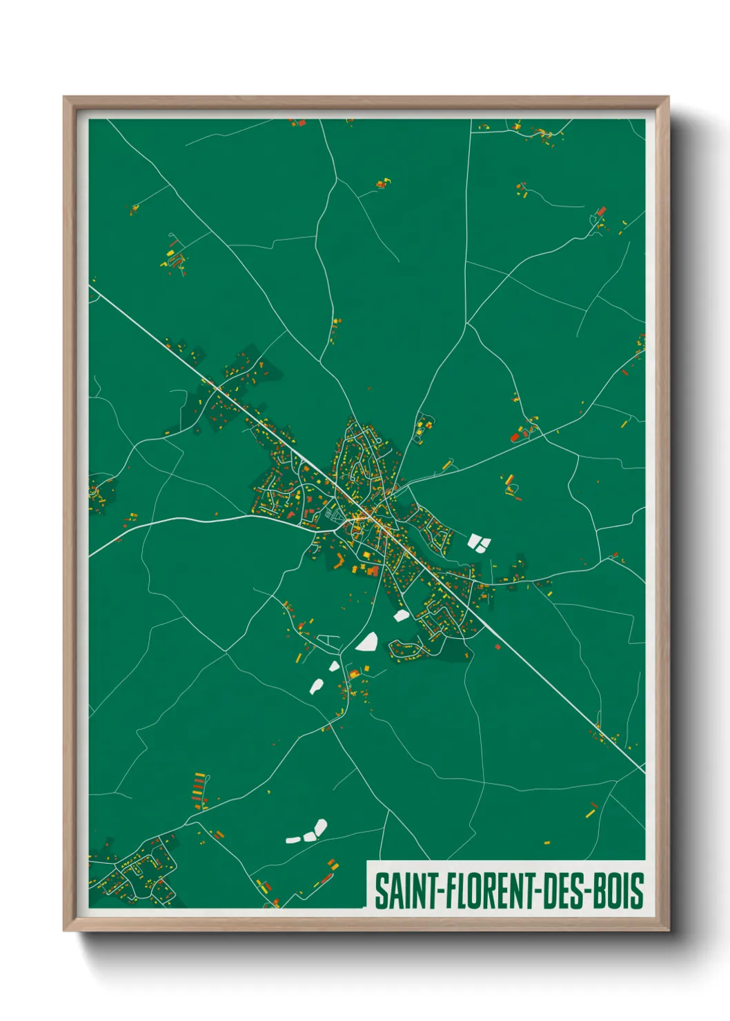 Une affiche de carte sur Saint-Florent-des-Bois