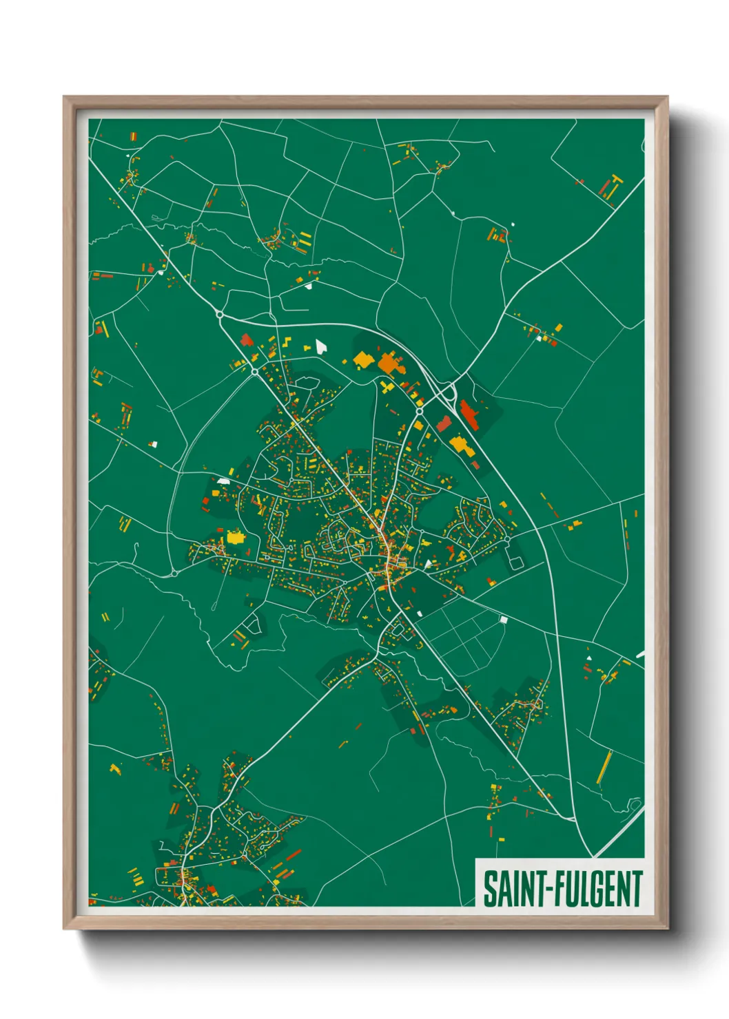 Une affiche de carte sur Saint-Fulgent