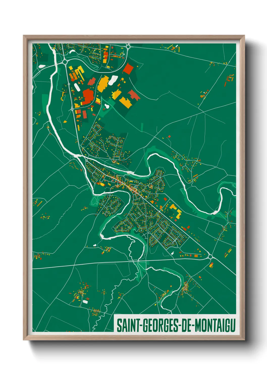 Une affiche de carte sur Saint-Georges-de-Montaigu