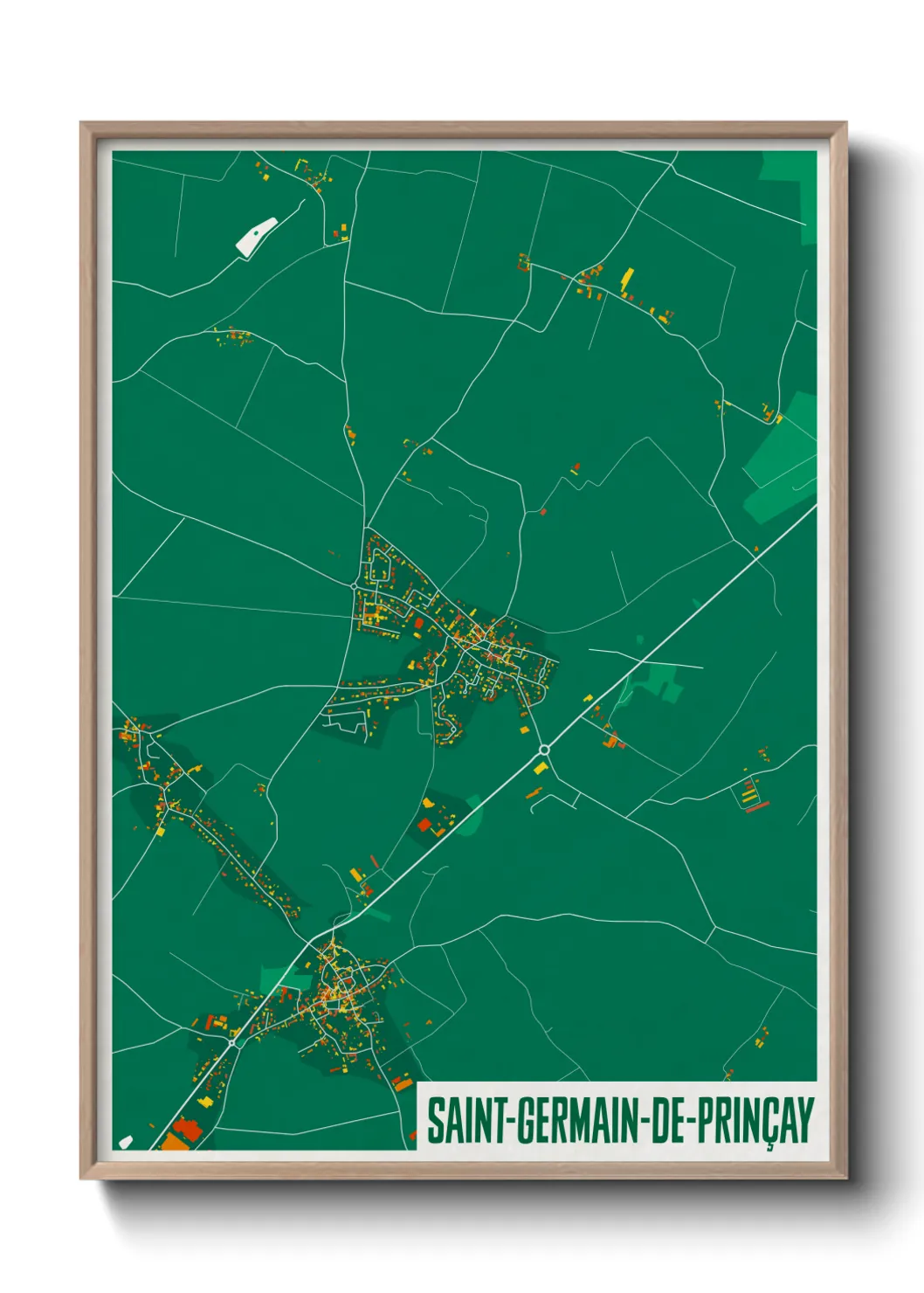 Une affiche de carte sur Saint-Germain-de-Prinçay