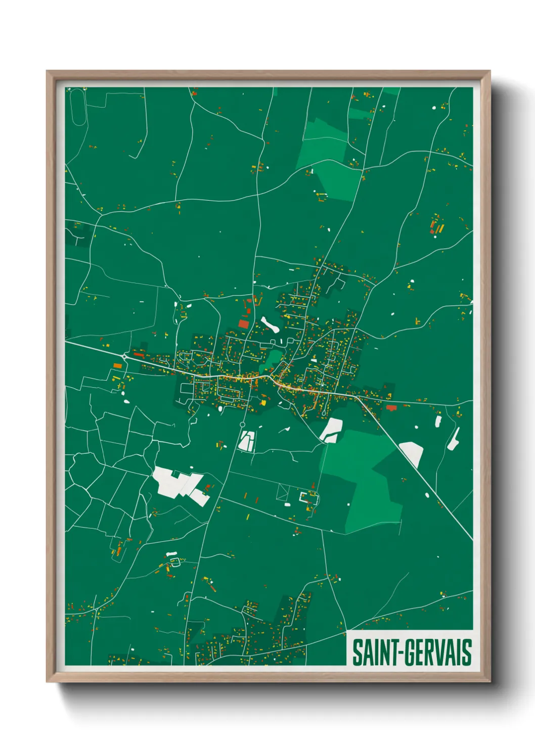 Une affiche de carte sur Saint-Gervais