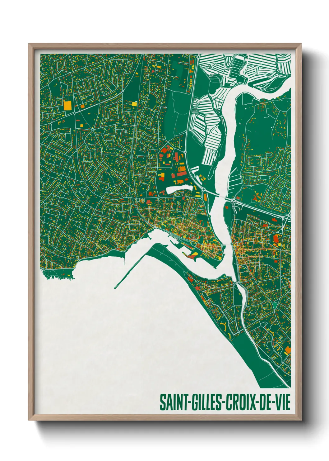 Une affiche de carte sur Saint-Gilles-Croix-de-Vie