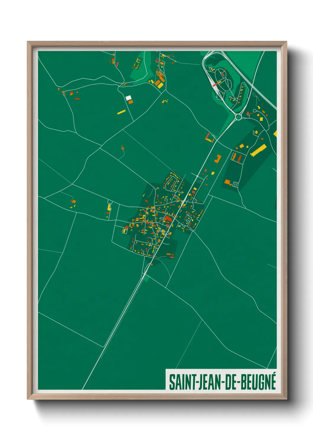 Une affiche de carte sur Saint-Jean-de-Beugné