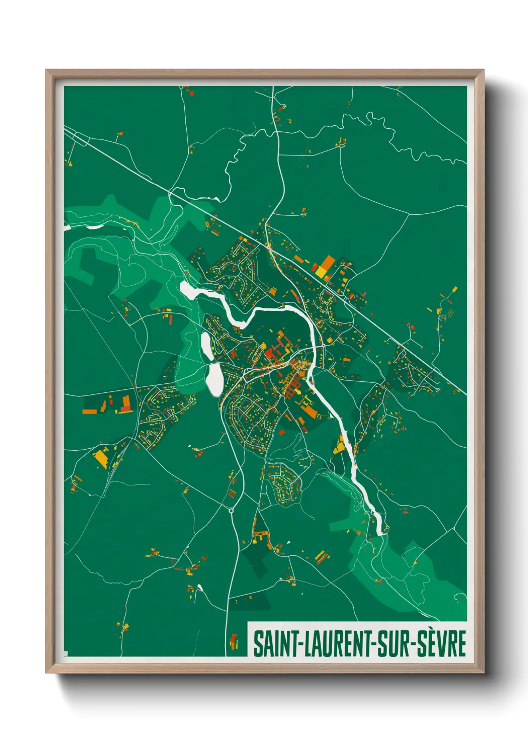 Un poster carteSaint-Laurent-sur-Sèvre