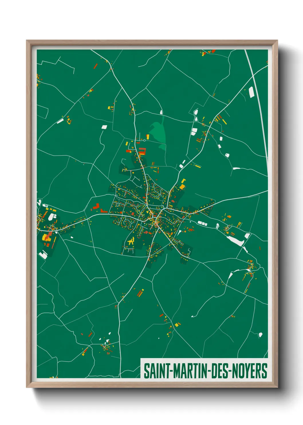 Une affiche de carte sur Saint-Martin-des-Noyers