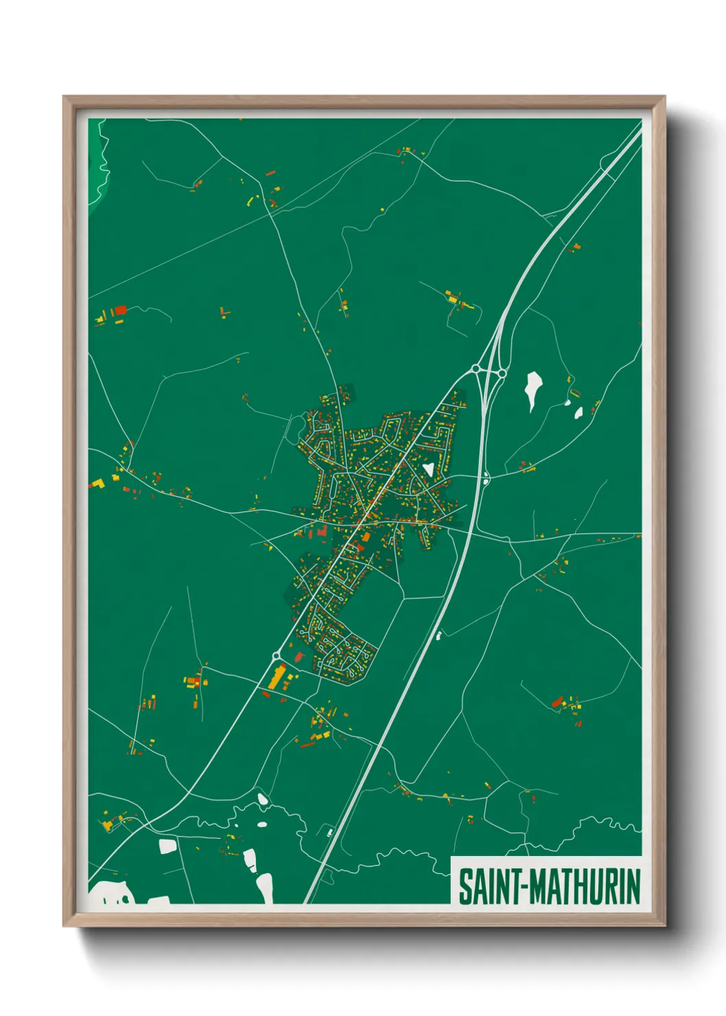 Une affiche de carte sur Saint-Mathurin