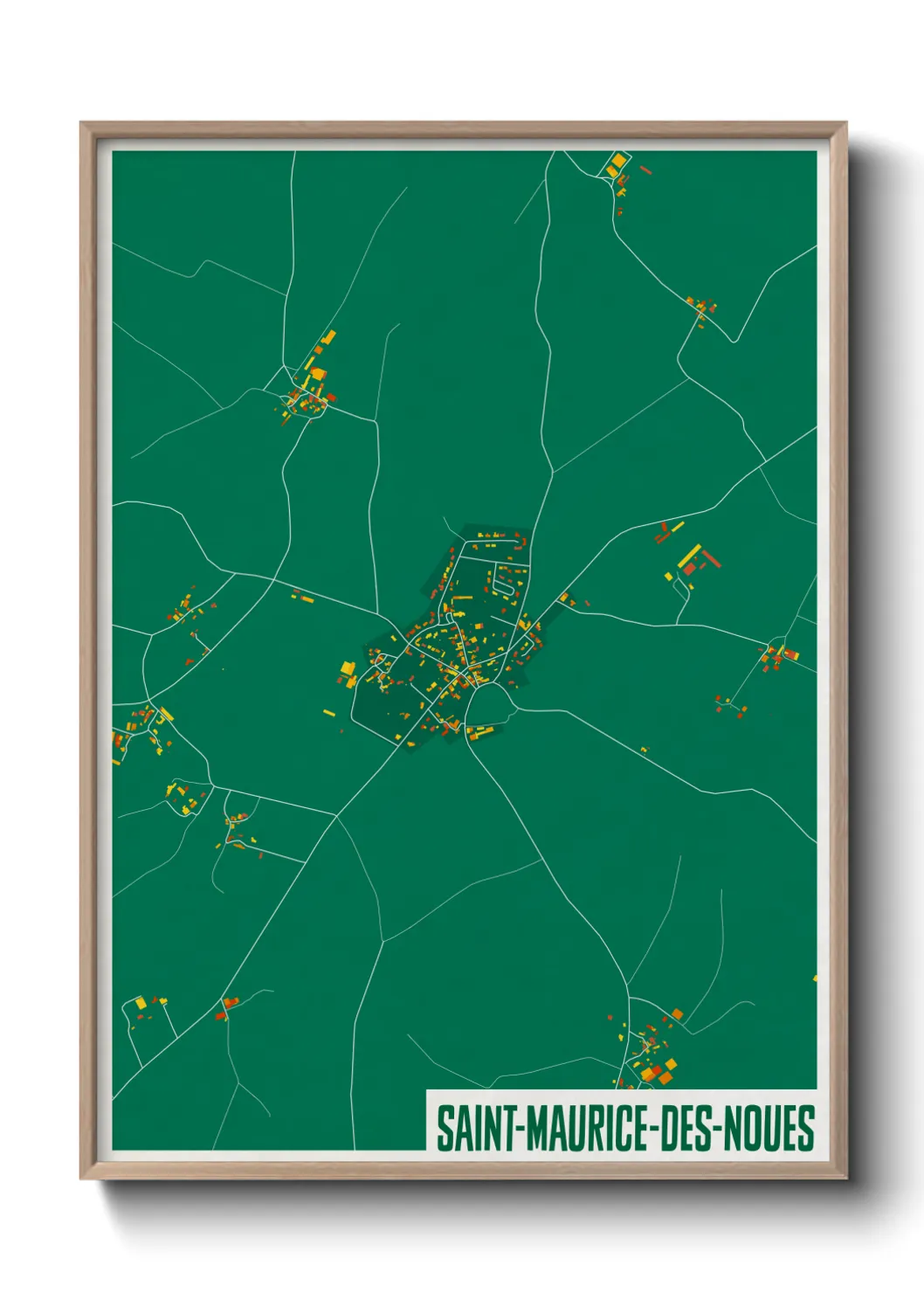 Une affiche de carte sur Saint-Maurice-des-Noues