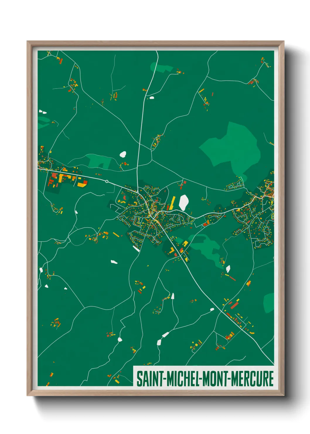 Une affiche de carte sur Saint-Michel-Mont-Mercure