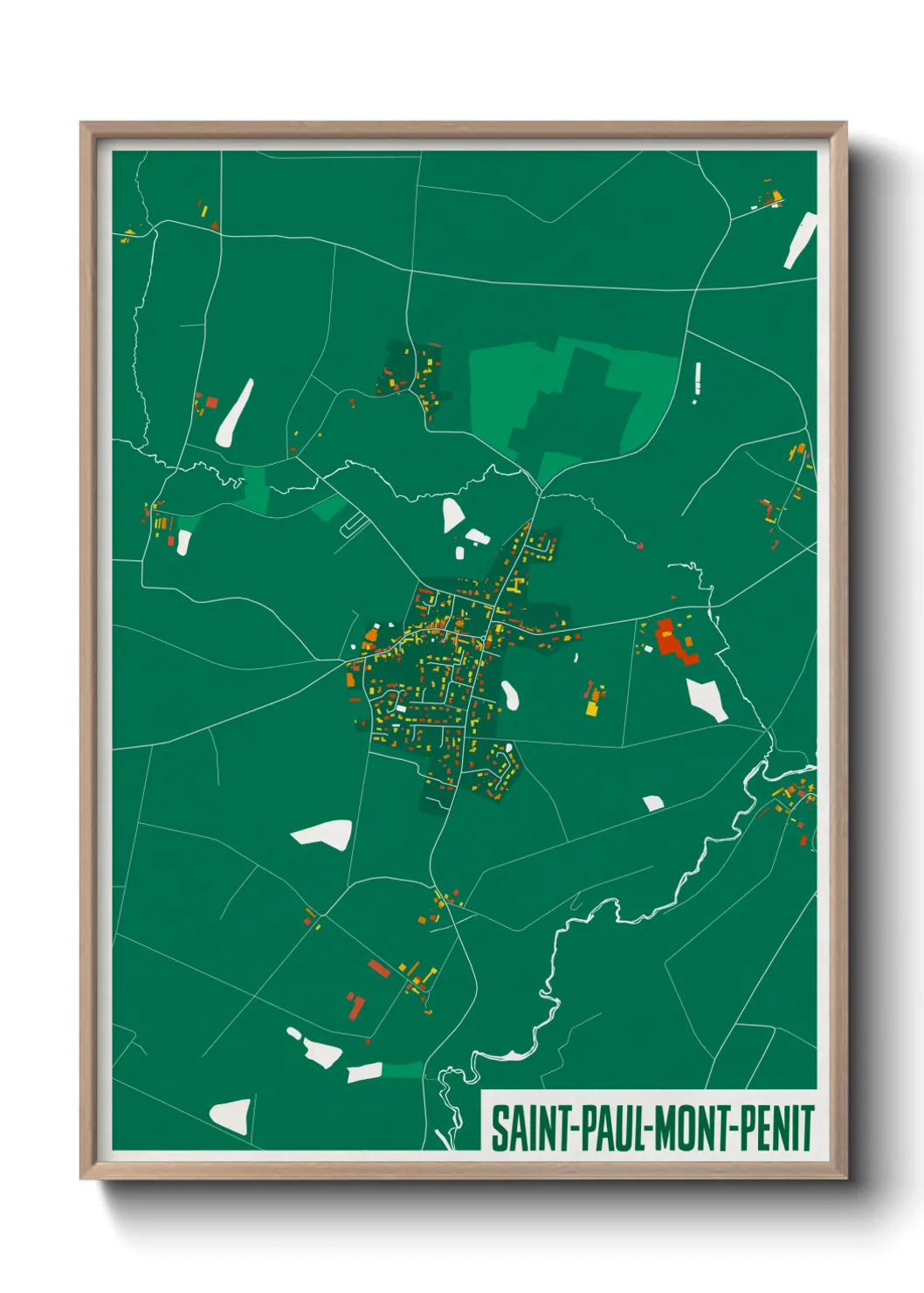 Une affiche de carte sur Saint-Paul-Mont-Penit