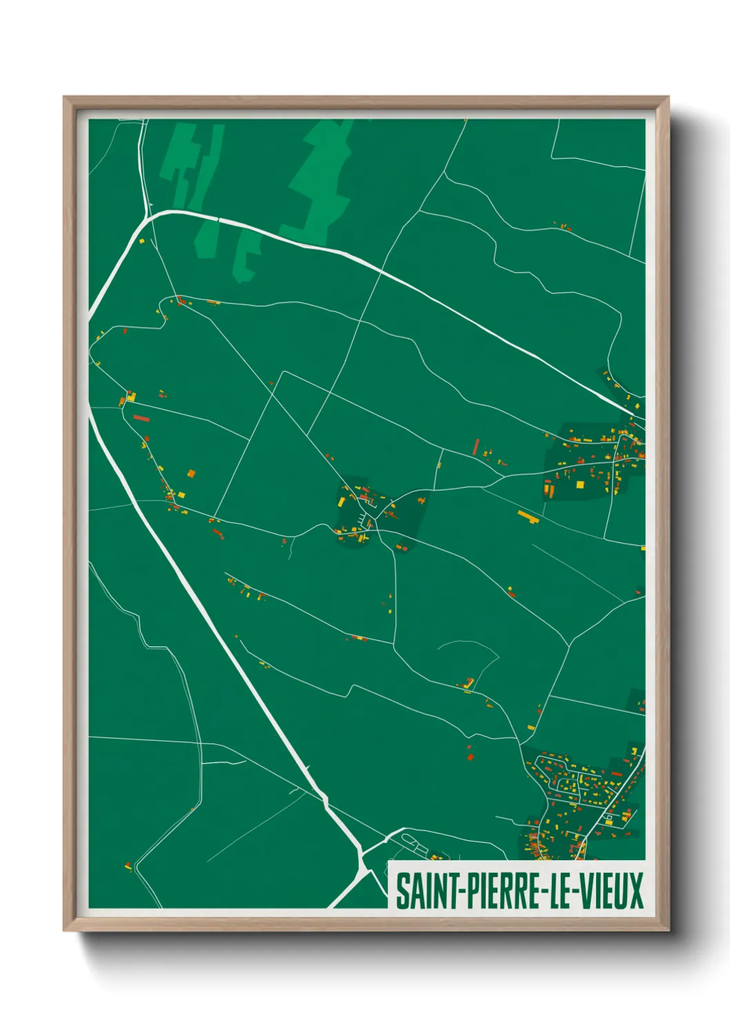 Une affiche de carte sur Saint-Pierre-le-Vieux