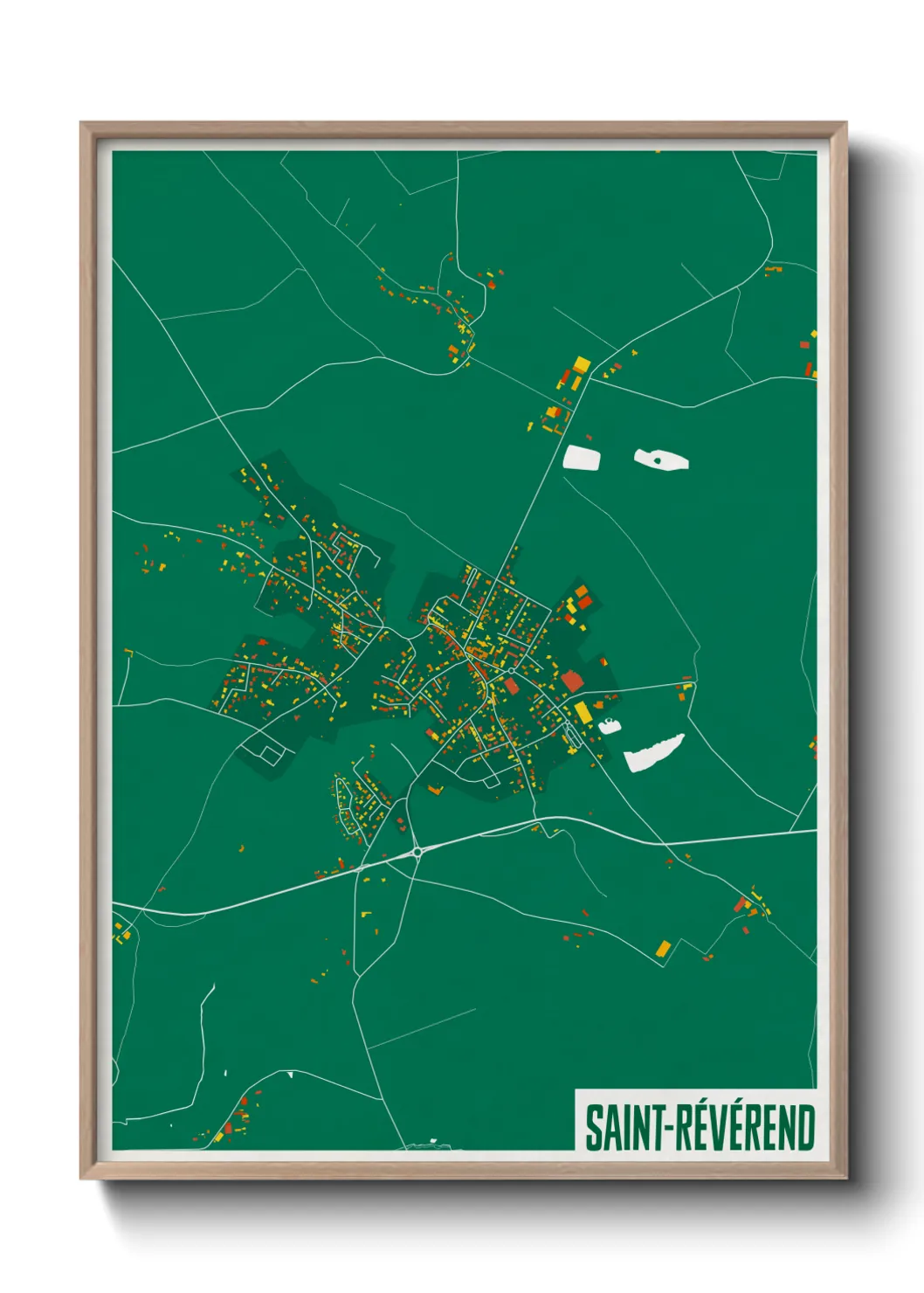 Une affiche de carte sur Saint-Révérend