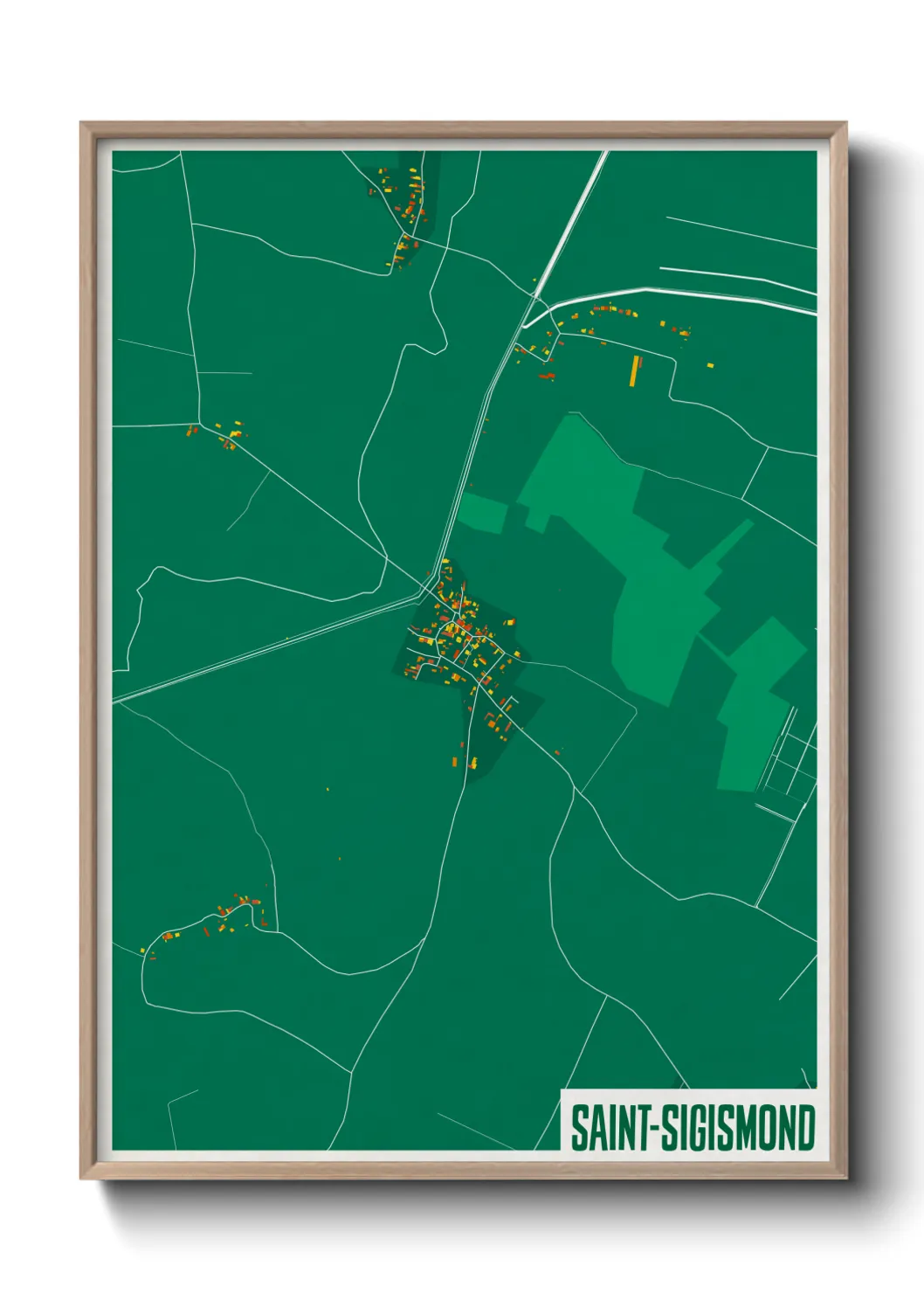 Une affiche de carte sur Saint-Sigismond