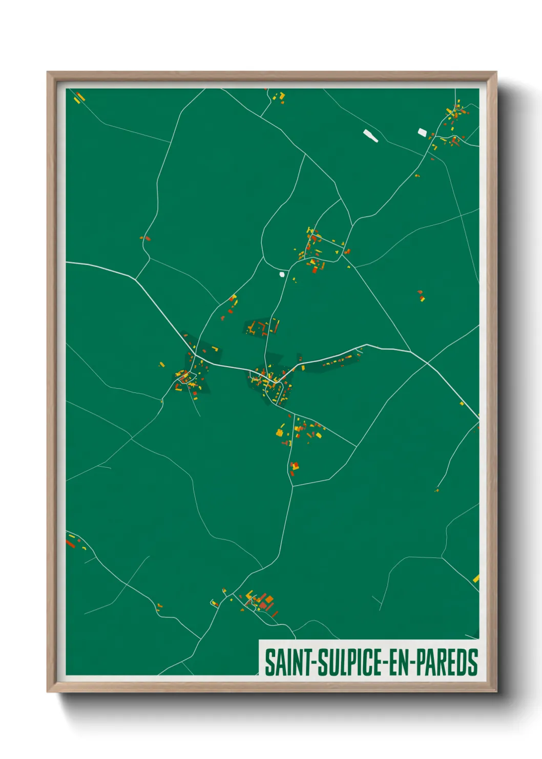 Une affiche de carte sur Saint-Sulpice-en-Pareds