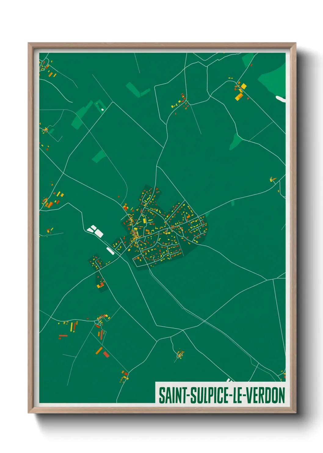 Une affiche de carte sur Saint-Sulpice-le-Verdon