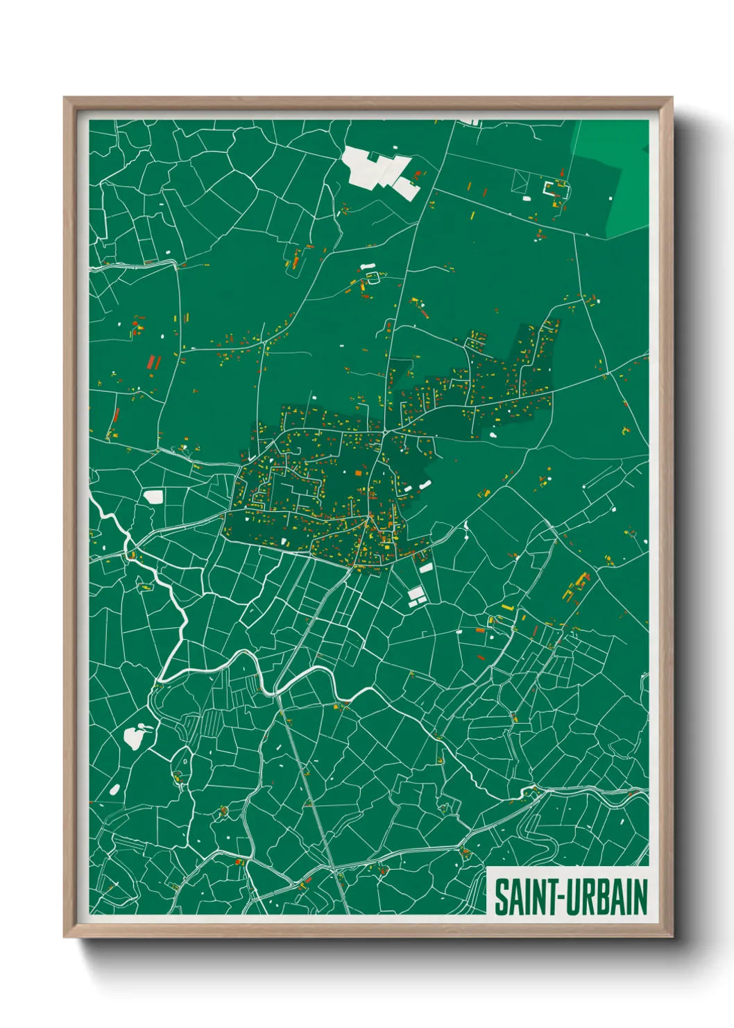 Une affiche de carte sur Saint-Urbain