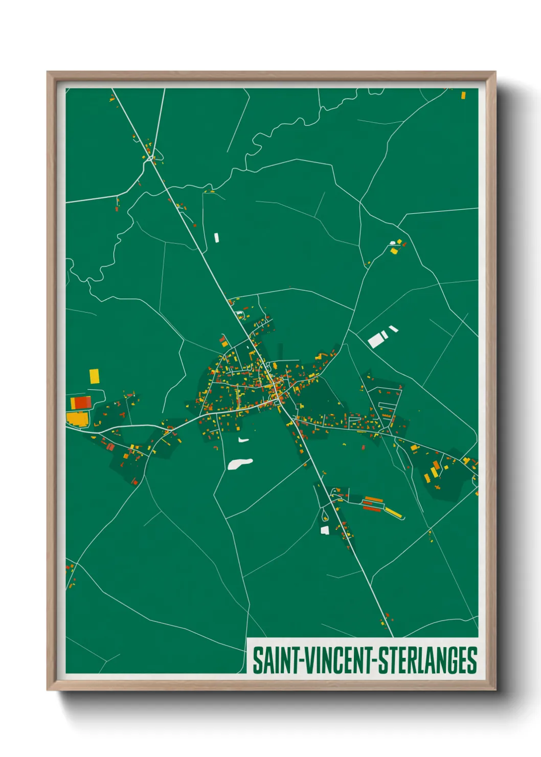 Une affiche de carte sur Saint-Vincent-Sterlanges