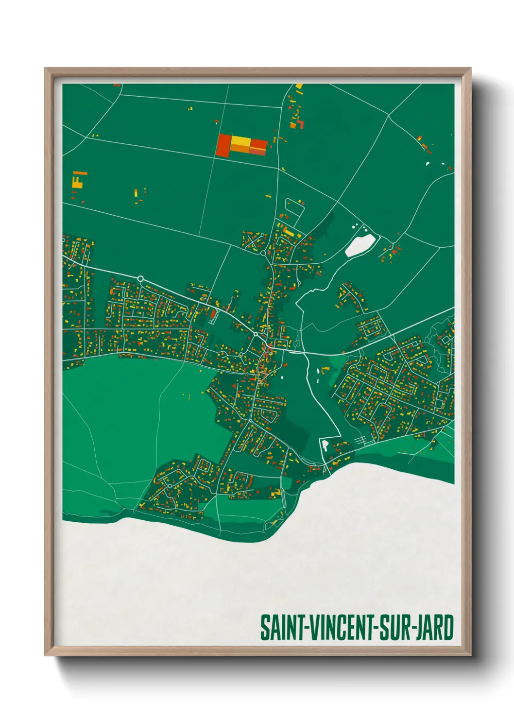 Une affiche de carte sur Saint-Vincent-sur-Jard