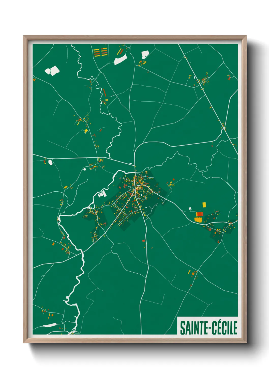 Une affiche de carte sur Sainte-Cécile