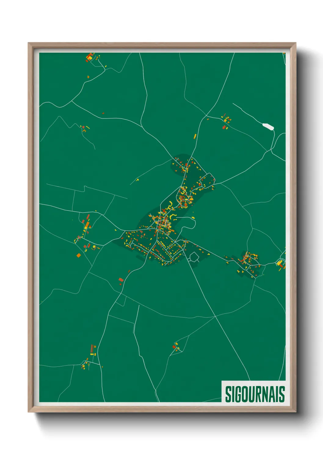 Une affiche de carte sur Sigournais