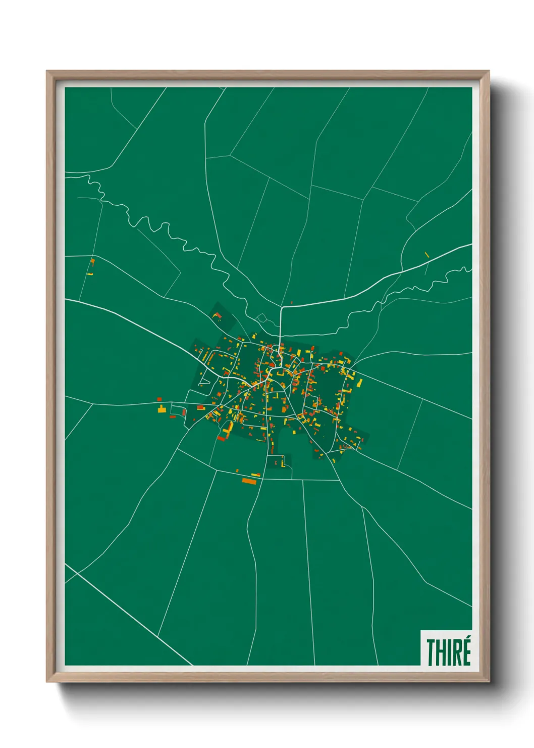 Une affiche de carte sur Thiré