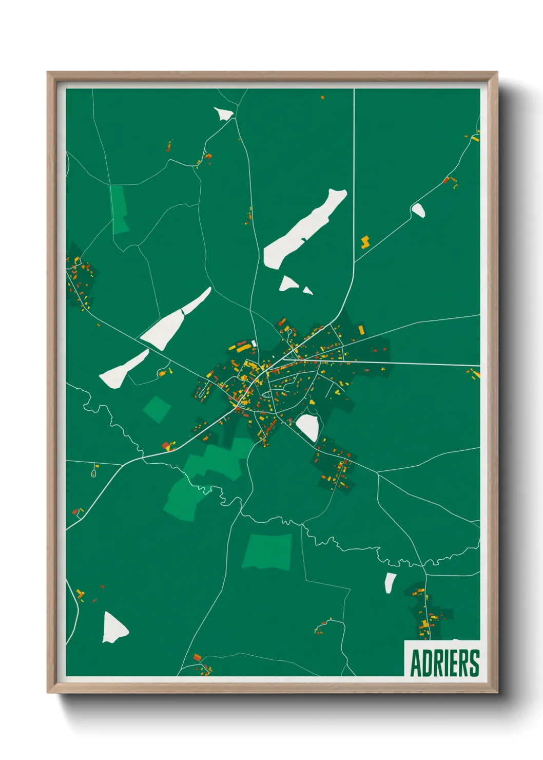 Une affiche de carte sur Adriers