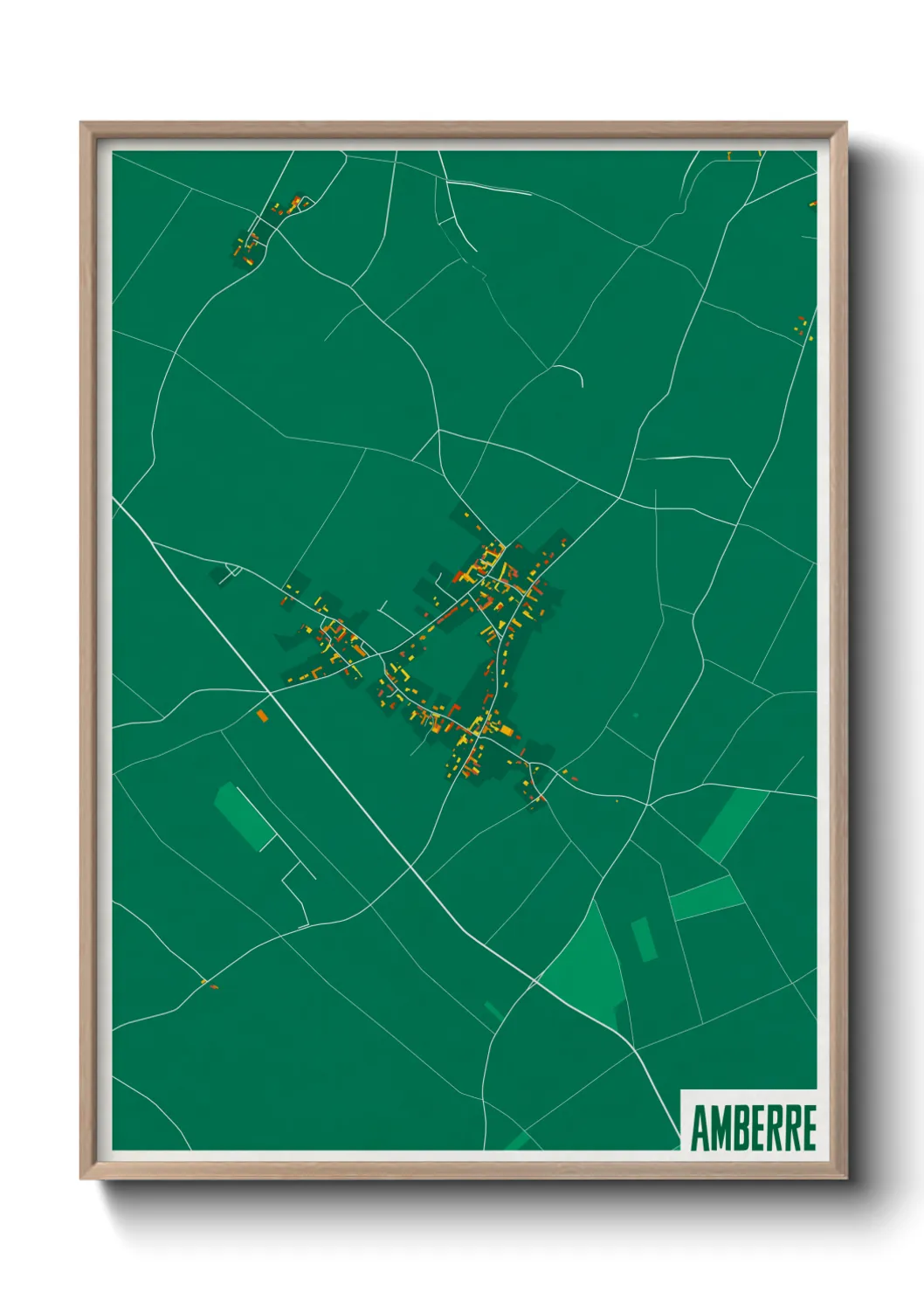 Une affiche de carte sur Amberre