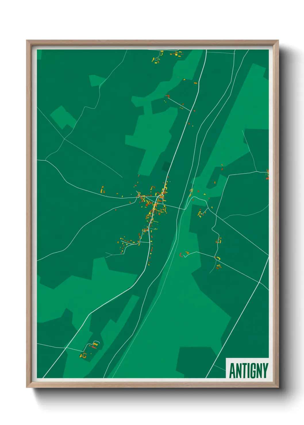 Une affiche de carte sur Antigny