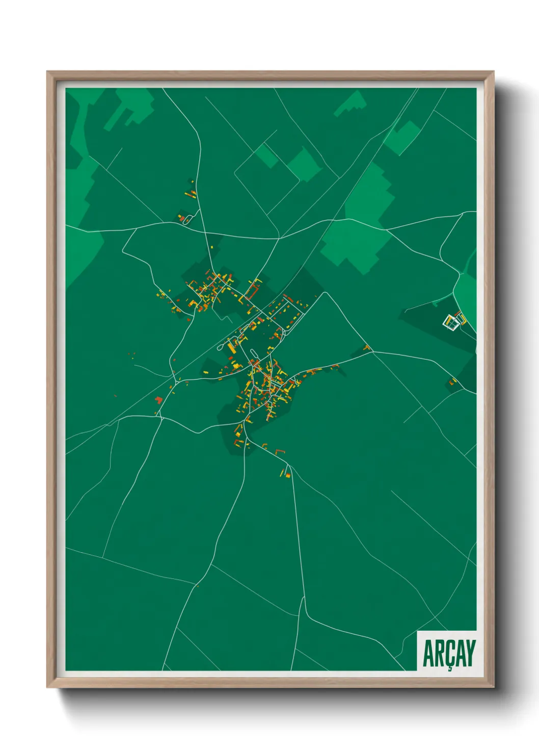 Une affiche de carte sur Arçay