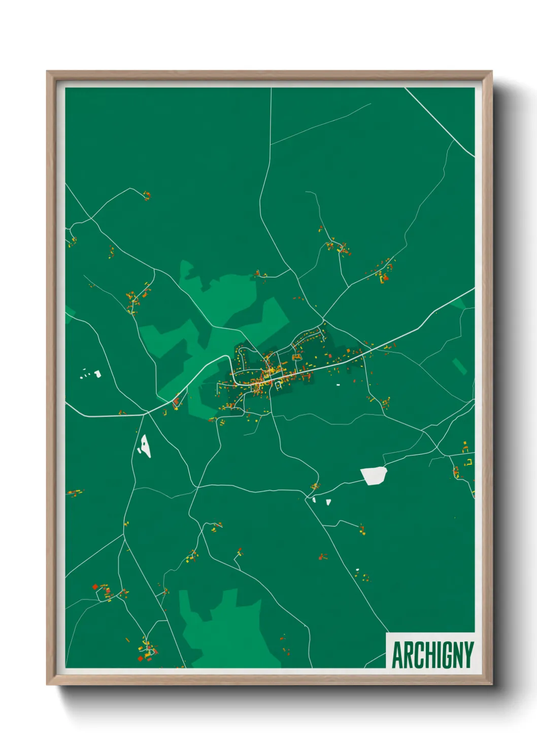 Une affiche de carte sur Archigny