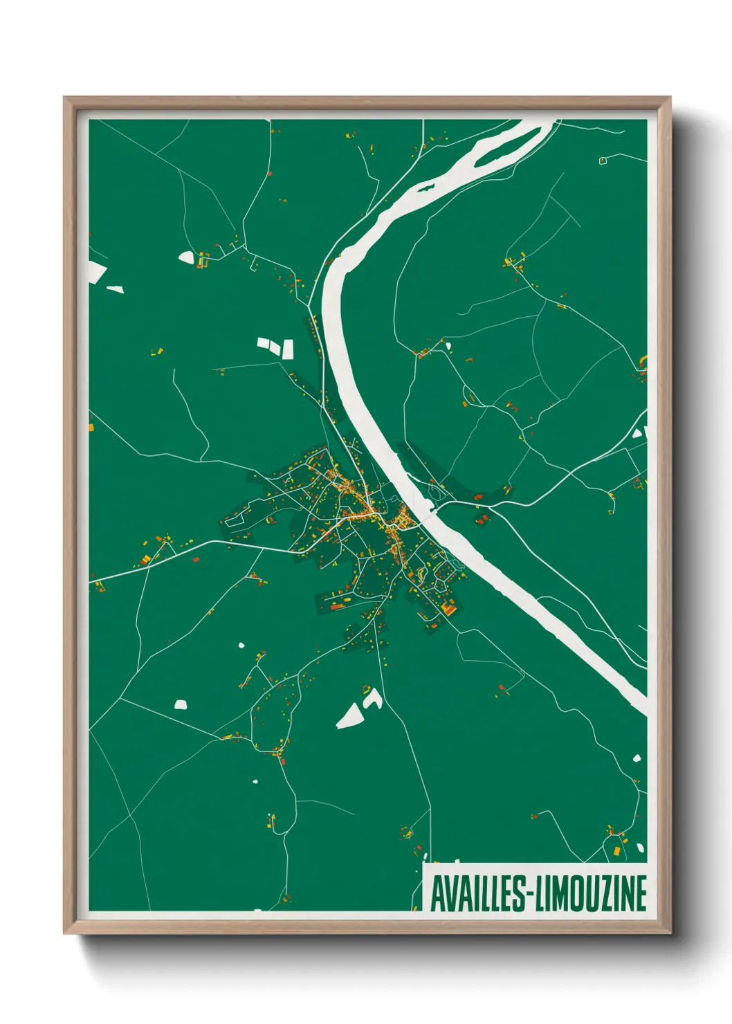 Une affiche de carte sur Availles-Limouzine