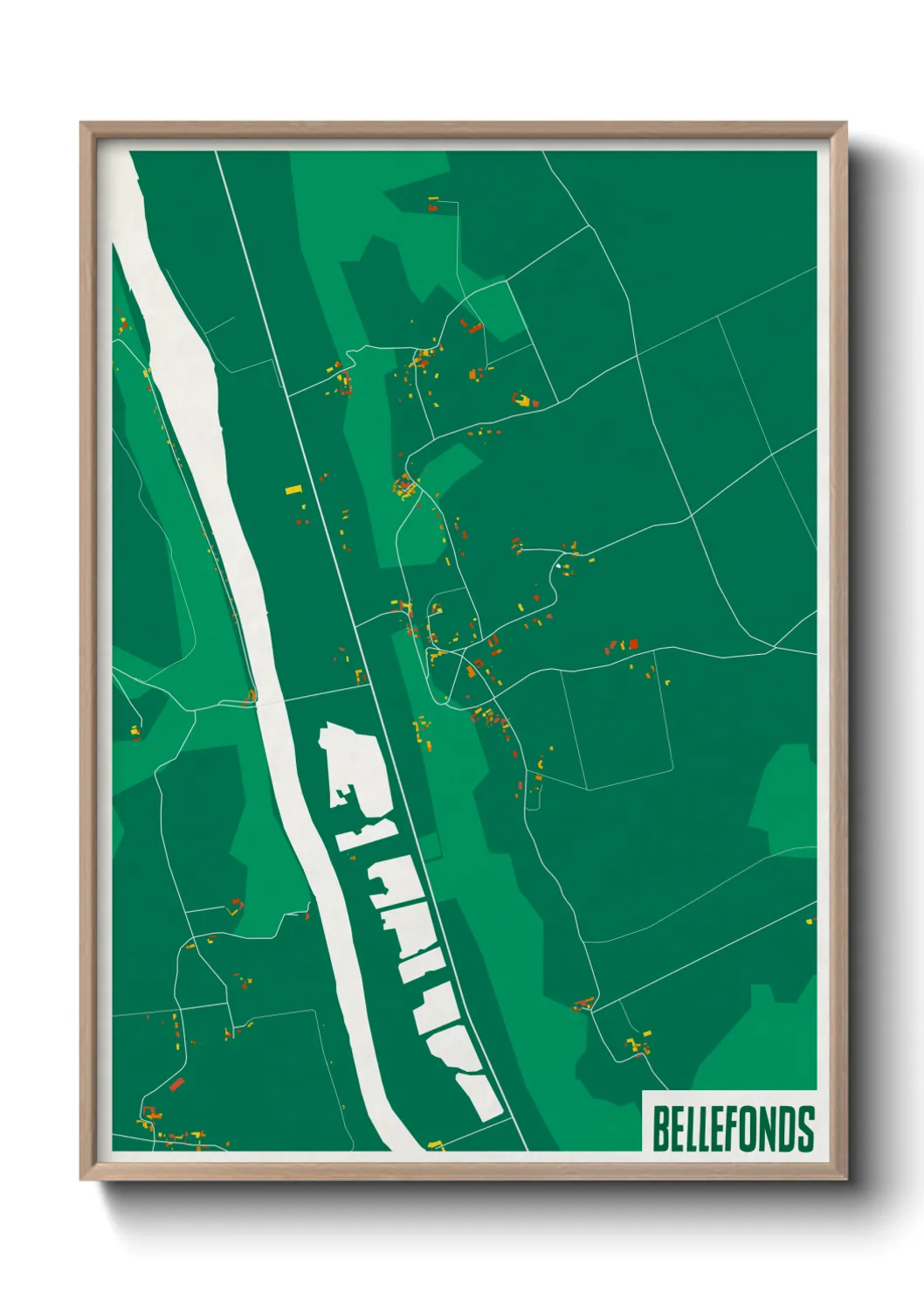 Une affiche de carte sur Bellefonds