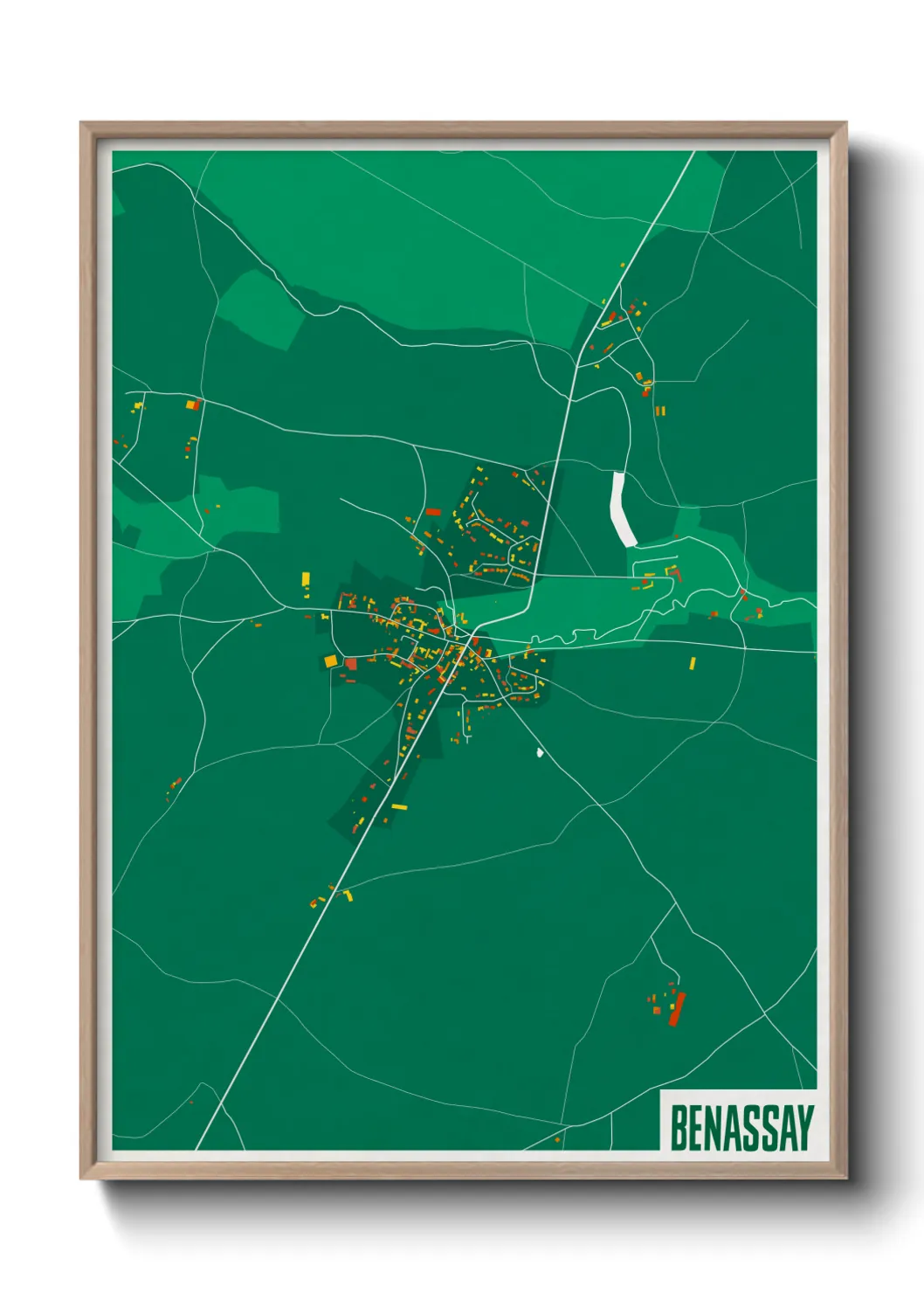 Une affiche de carte sur Benassay