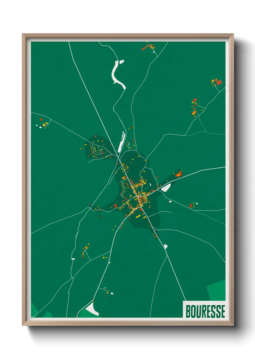 Une affiche de carte sur Bouresse