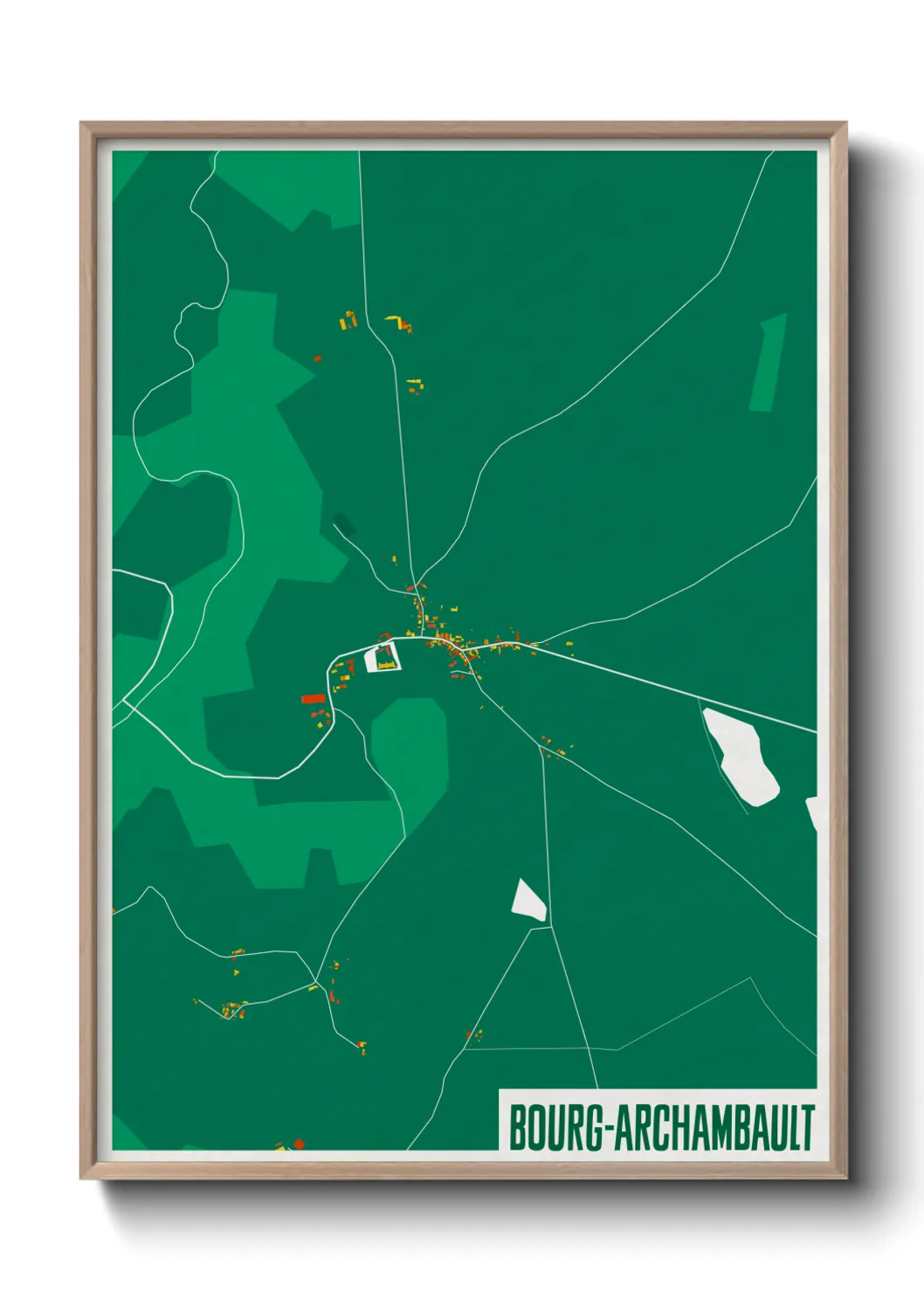 Une affiche de carte sur Bourg-Archambault